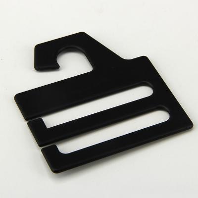 China Black PS Hook Display Plastic Tie Hangers 6.1X7.4CM Customized Logo Accept for sale