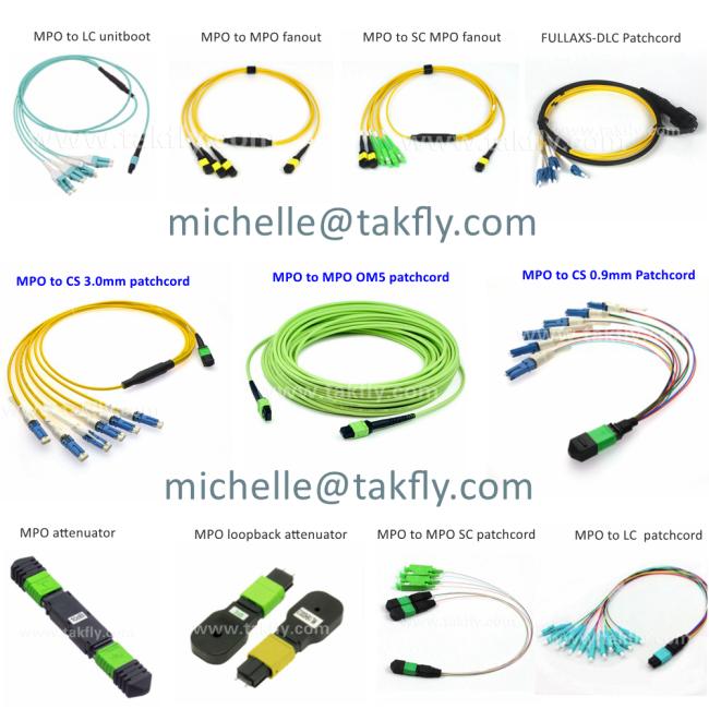Close-up view of MPO MTP Fiber Optic Cable connection interface