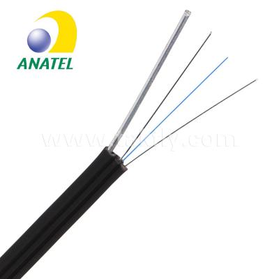 Китай Black SM G652D Fiber Optic Cable Self Support Outdoor 2 Cores Fiber Drop Cable продается