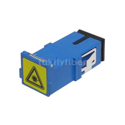 China Shutter Type SC UPC Adapter Simplex Blue Color Fiber Optic Adapter en venta