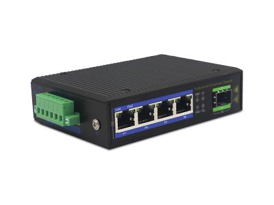 China Interruptor Ethernet POE industrial de 4 puertos Gigabit con ranura SFP en venta