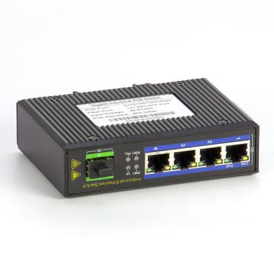 China Interruptor Ethernet POE industrial de 4 puertos Gigabit con ranura SFP en venta