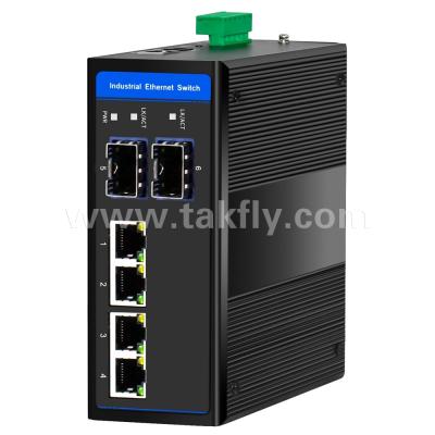 China Industrial POE Ethernet Switch 4 Port Gigabit 2 SFP DIN-Rail for sale