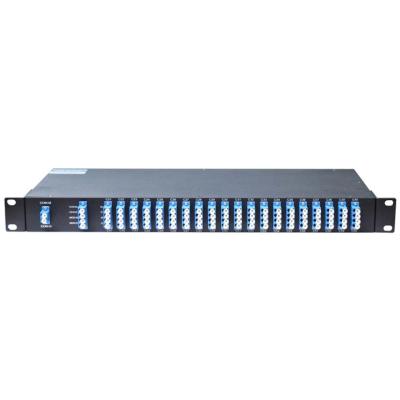 China 1U Chassis Rack Mount 40CH 100G Athermal AWG Passive WDM C21 C60 Mux Demux for sale