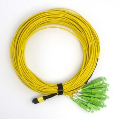 China 3.0mm SM 9/125 G657A 12/24 Cores MPO MTP Female To SC Fiber Optic Fanout Cable for sale