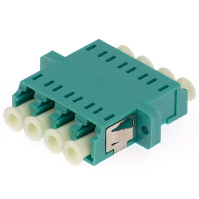 China LC Quad SM MM Fiber Optic Adapter with Flange For Data Center Cabling for sale