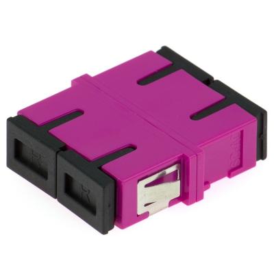 China Flangeless SM MM SC Duplex Fiber Optic Adapter Green Blue Beige Aqua Violet for sale