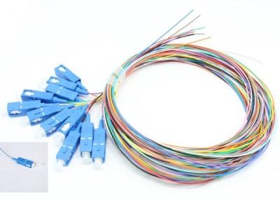 China 12 Core OS2 UPC Sc Pigtail Single Mode 0.9mm G657A1 Fiber Optic Pigtail Colour Coded for sale