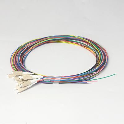 China OM3 LSZH 12 Color Fiber Optic Pigtail LC UPC Multimode 50/125 for sale