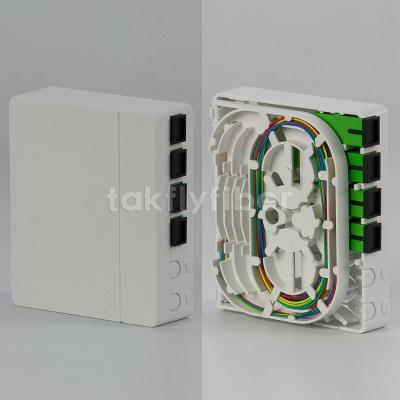 China 4 Port Wall Mountable FTTH Fiber Optic Termination Box With SC Adapter Pigtail for sale