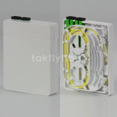 China FTTX 2 Port FTTH Wall Outlet Fiber Optic Termination Box With SC Adapter Pigtail for sale