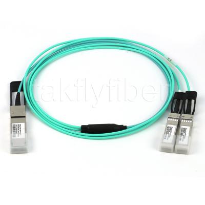 China AOC Cable 40G QSFP+ to 2SFP+ 3M-30M 40G to 2*10G Breakout Active Optical Cable for Data Center for sale