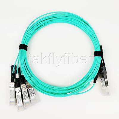 China QSFP28-4x25G QSFP+ 7M 10M 30M Optical Transceiver Module Breakout 100G AOC Cable 850nm OM3 OM4 for sale