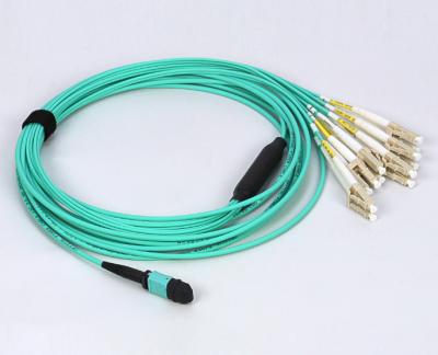 China MTP 12F MPO To LC Breakout Cable OM3 OM4 LSZH PVC for sale