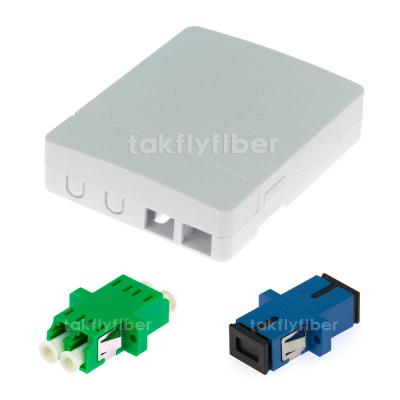 China Caja plástica de Mini Optical Fiber Access Terminal de la caja de la terminación de la fibra del puerto del soporte 2 de la pared en venta