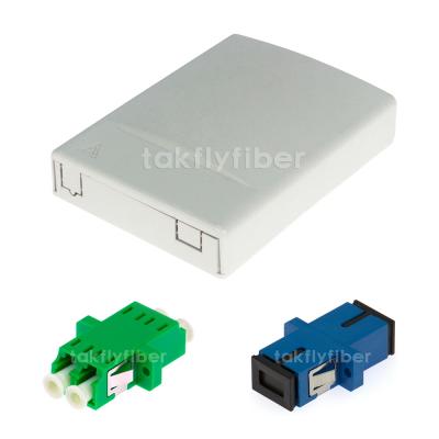 China FTTH 2 Ports Mini ABS Fiber Optic Wall Mount Termination Box OTB Optical Termination Box for sale