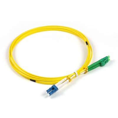 China LC UPC To LC APC Duplex Patch Cord SM G657A1 LSZH Yellow Jacket for sale