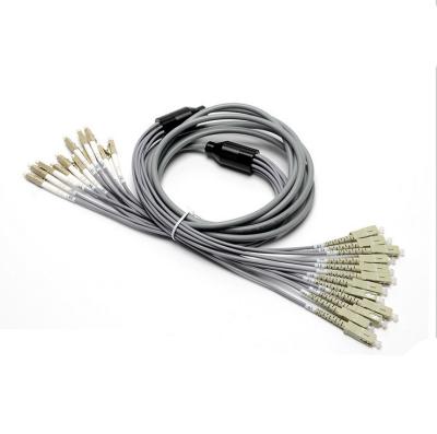 China 12C Armored SC LC Multimode Fiber Patch Cord 2.0 Breakout Stainless Steel for sale