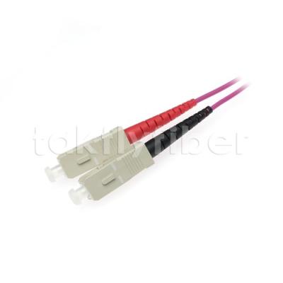 China OM4 Duplex Fiber Optic Patch Cable LSZH Violet Jacket SC To SC 3.0mm 850nm for sale
