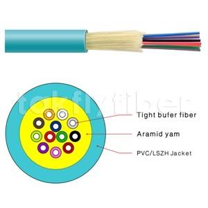 China Indoor Distribution Fiber Optic Cable 2 To 48 Cores SM Or MM LSZH , Plenum OFNP for sale