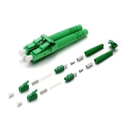 China LC APC Duplex SM 8 Degree Angle LC Connector Green 2.0mm for sale