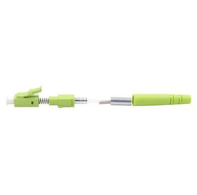 China OM5 Multimode LC Fiber Optic Connector Lime Green 50/125um for sale