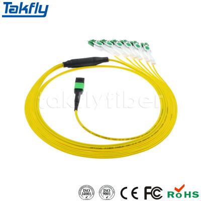 中国 Low Insert Loss OS2 MPO To Uniboot LC Bunch Cable MTP-LC SM Fiber Optic Fanout Cable 販売のため