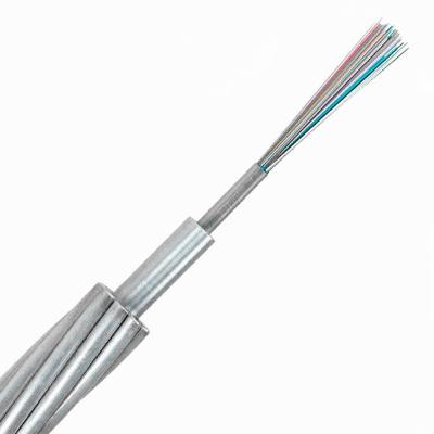 China OPGW Central Steel Tube Optical Ground Wire 12C G655 Single Mode 48 Hilos G.652D Outdoor Fiber Optic Cable for sale