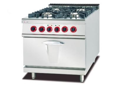 China Free Standing 4 Burners Commercial Gas Range 800 X 900 X 940 With Electric Oven 220V for sale