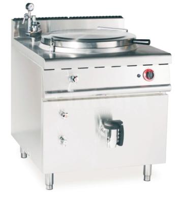 China JUSTA Gas Indirect Jacketed Boiling Pan Kitchen Equipments 150L Soup Cooker Machine for sale