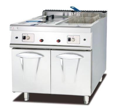 China Commercial Gas Deep Fryer With Cabinet Western Kitchen Equipment Chips Fryer for sale