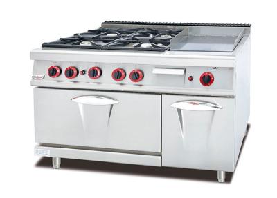 China Multi-Functional Western Kitchen Equipment Gas Range With Griddle / Grill Combination for sale