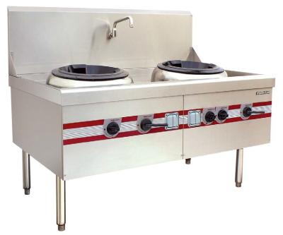 China Air Blast Type Wok Range Double Burner Cooking Stove 1500 x 910 x (810+back) mm for sale