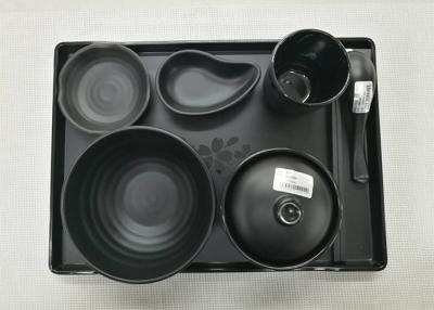 China Imitation Porcelain Dinnerware Sets Japanese And Korea Series Tableware Black Melamine for sale