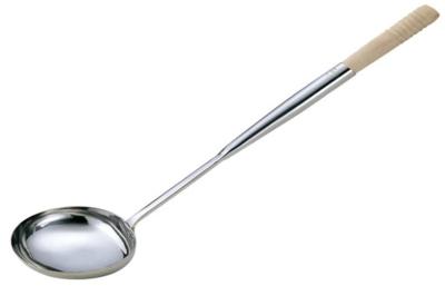 China Hotel Stainless Steel Cookwares Soup Ladle 15cm Wood Handle ISO Approved for sale
