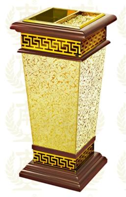 China Restaurant Room Service Equipments , GPX-182 Wood Dustbin With Diamond Simulation for sale