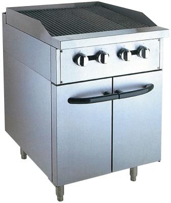 China Stainless Steel 380V Gas Lava Rock Grill With Cabinet 12KW For Kitchen Equipments for sale