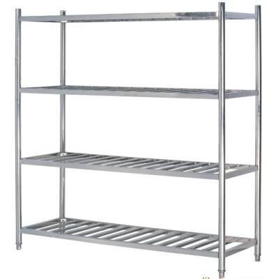 China Stainless Steel 4-Layer Round Tube Shelves Kitchen Storage Rack 1200*500mm 1500*500mm for sale