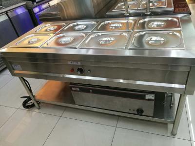 China Stainless Steel 8 Pans Bain Marie with Under Shelf 1500*700*800mm for sale
