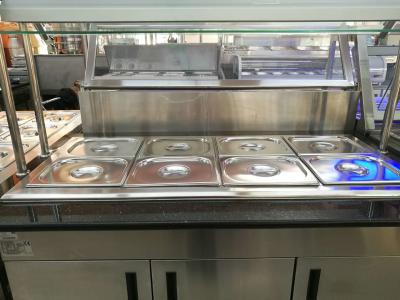 China Marble Stainless Steel Catering Equipment Hot Food Unit Standing Bain Marie 1600*900*800+560mm for sale
