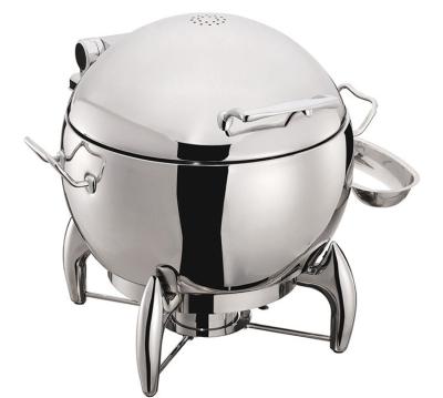 China Round Mechanical Hinge Induction Soup Station Optional 11L Soup Bucket Stainless Steel Chafing Dish for sale