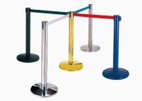 China Retractable Belt Type Railing Stand Stainless Steel Crowd Control / Guidance Stanchion with Dia.32CM Wide Weighted Base for sale