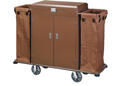 China Small Housekeeping Carts For Hotels / Room Service Equipments with 2 Heavy Duty Fiber War Bags for sale