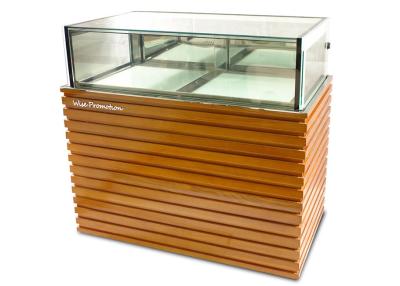 China Wood / Stainless Steel Base Glass Cake Refrigerator Showcase / Pastry Display Cabinet for sale