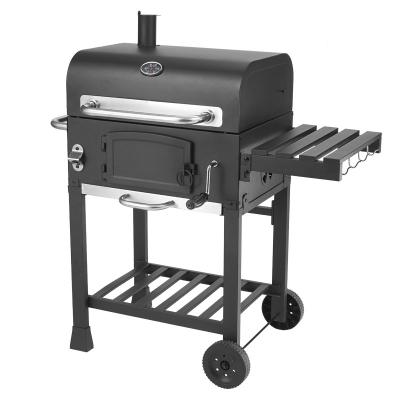 China Classic Commercial Kitchen Equipments Barbeque Backyard Charcoal BBQ Grill Smoker With Trolley for sale