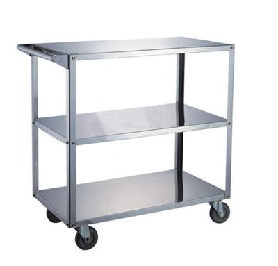 China 201# Stainless Steel Catering Equipment / 3 - Layer Dining Cart With TPR Silent Wheel for sale