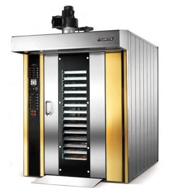 中国 電気ベーキング オーブン32の皿の商業ディーゼル ガスの対流の回転オーブンの熱気の回転式棚ピザ ベーキング オーブン 販売のため