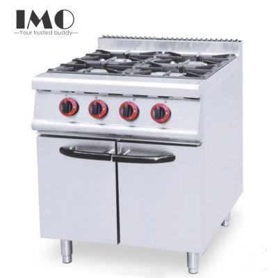 China 2022 Commercial Kitchen Equipment  4 Burner Gas Stove with Cabinet for sale