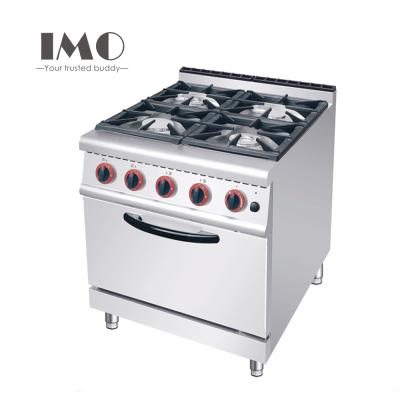 China Commercial Kitchen Equipment 4 Burner Gas Stove Stainless Steel With Oven for sale