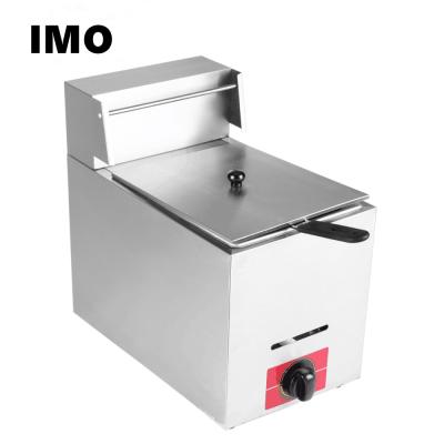 China Stainless Steel 5.5L Cheapest Single Tank Gas Fryer 290x520x445mm Size for sale